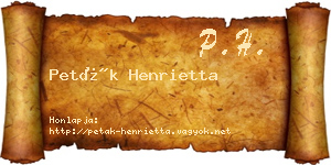 Peták Henrietta névjegykártya