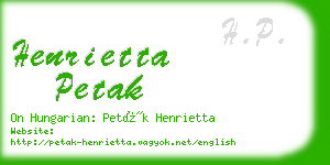 henrietta petak business card